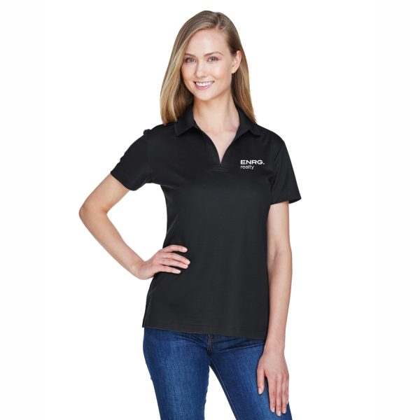 Devon & Jones CrownLux Performance® Ladies' Plaited Polo - Black