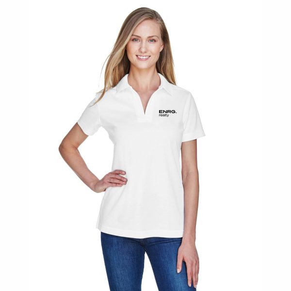 Devon & Jones CrownLux Performance® Ladies' Plaited Polo - White