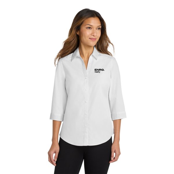 Port Authority® Women's 3/4-Sleeve Carefree Poplin Shirt
