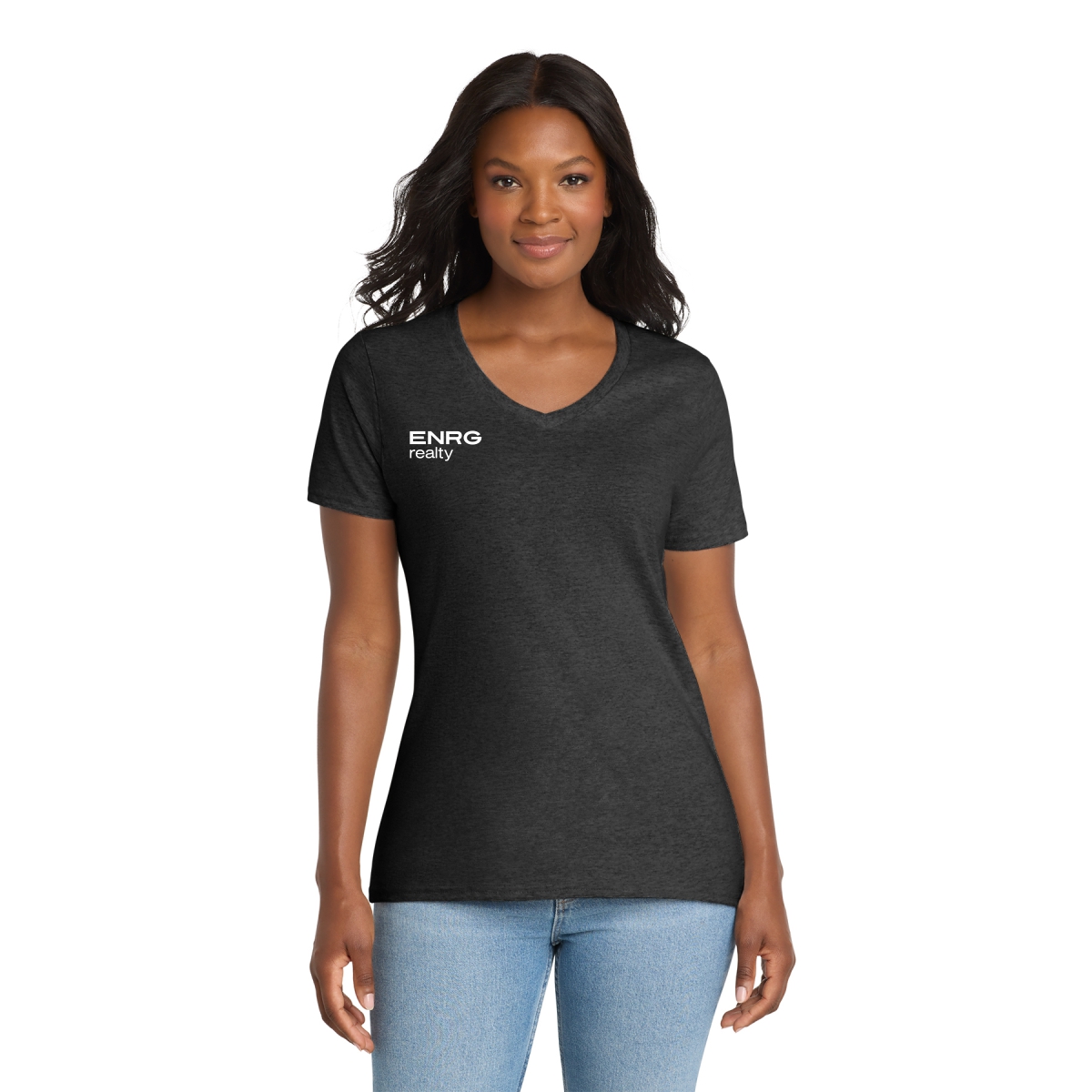 ENRG REALTY - Port & Co Women's Core Cotton V-Neck Tee